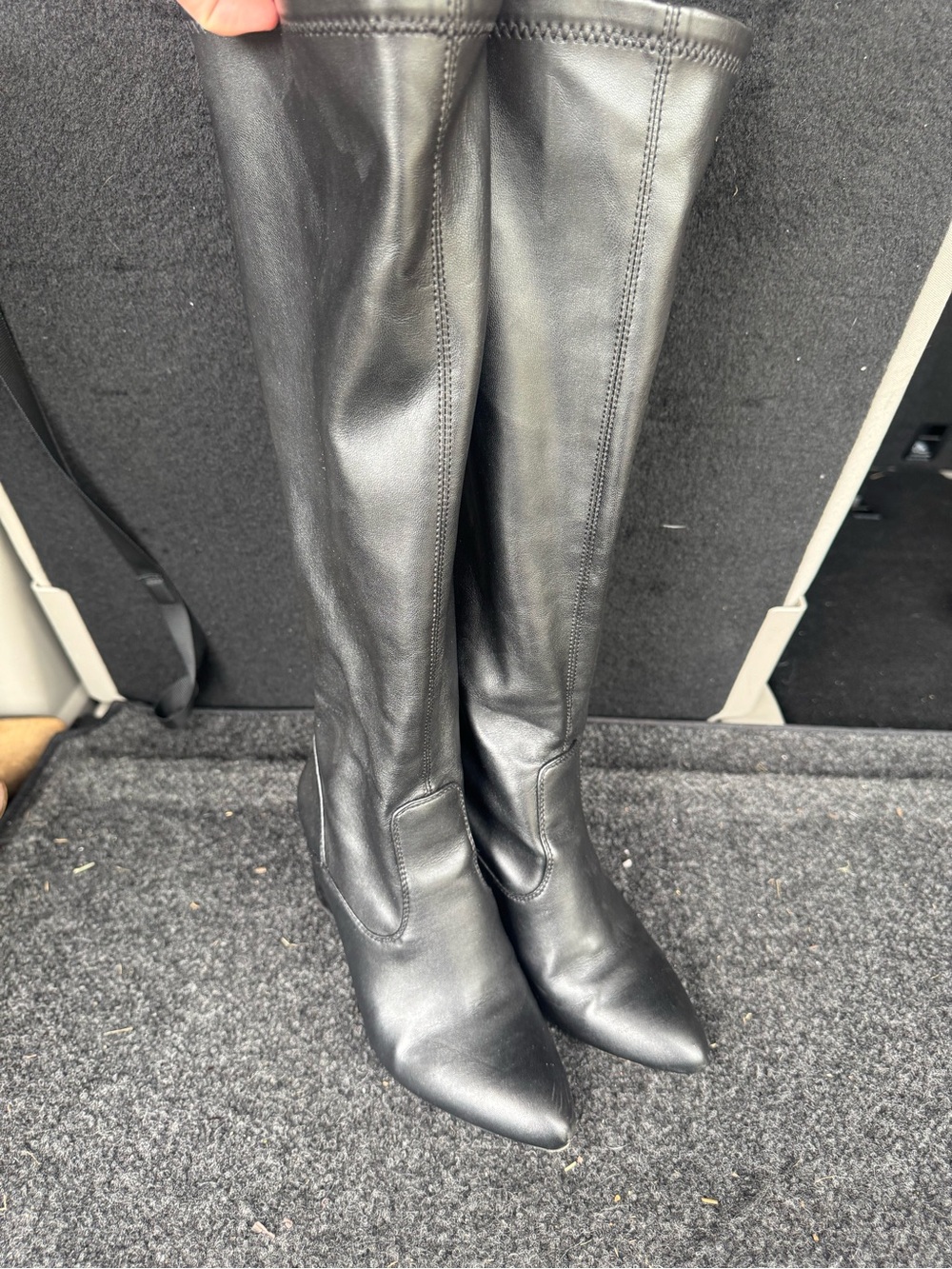 Franco Sarto Katherine Black Knee High Tall Boots Pointed Toe 6M